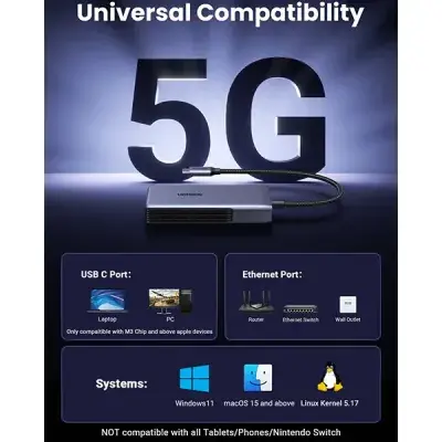 UGREEN CM848 (35921) USB-C to RJ45 5GbE Adapter