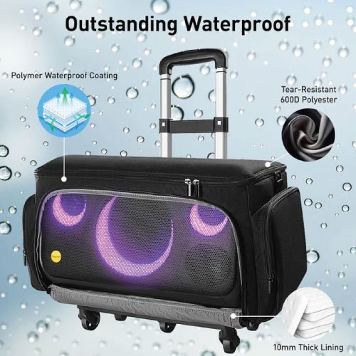 Ikarao Xtreme Waterproof Travel Trolley Bag for Break X1 Speaker