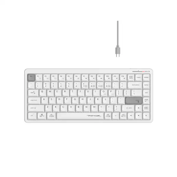A4tech Fstyler FBX53C Dual-Mode (Bluetooth & 2.4G Wireless) Scissor Switch Wireless Keyboard - White (Only English Layout)
