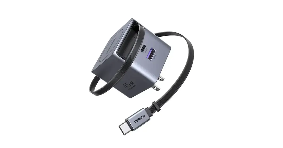 UGREEN X614 (65821) 45W GaN Fast Charger with Retractable Cable