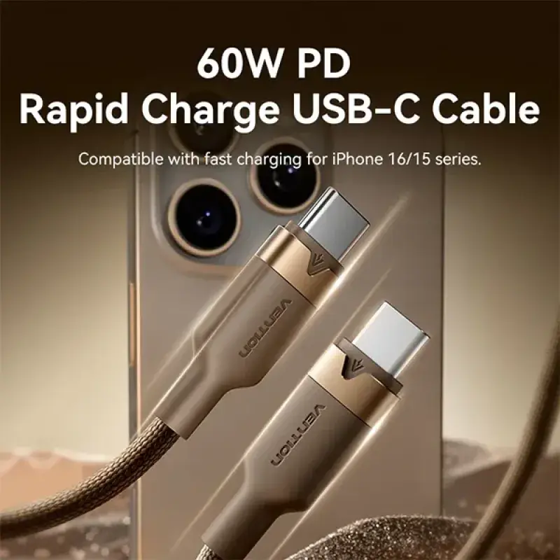 Vention TRDJF 3A USB 2.0 Male to Male Type-C Cable - 1M