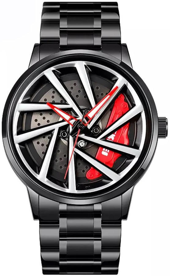 SKMEI 1990 Car wheel Rolling Dial Watch for Men - Red