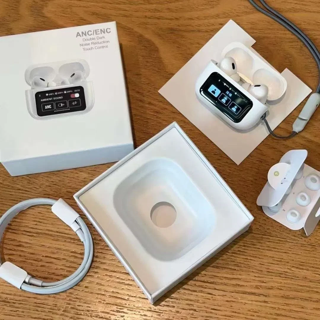A9 Pro Airpods ANC/ENC Noise Reduction, Touch Control With LED Display White TWS