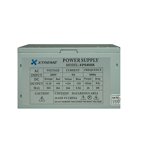 XTREME XPS450R REAL 200W ATX POWER SUPPLY 20+4 PIN, P4, 2 SATA WITH 12CM FAN WITH POWER CORD