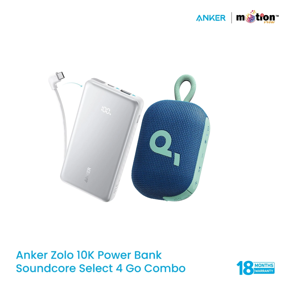 Anker Combo Soundcore Select 4 Go & Zolo 22.5w 10000mAh Power Bank