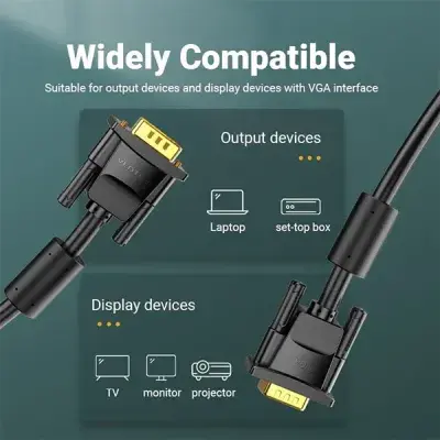 Vention DAEBF VGA(3+6) Male to Male Cable - 1M