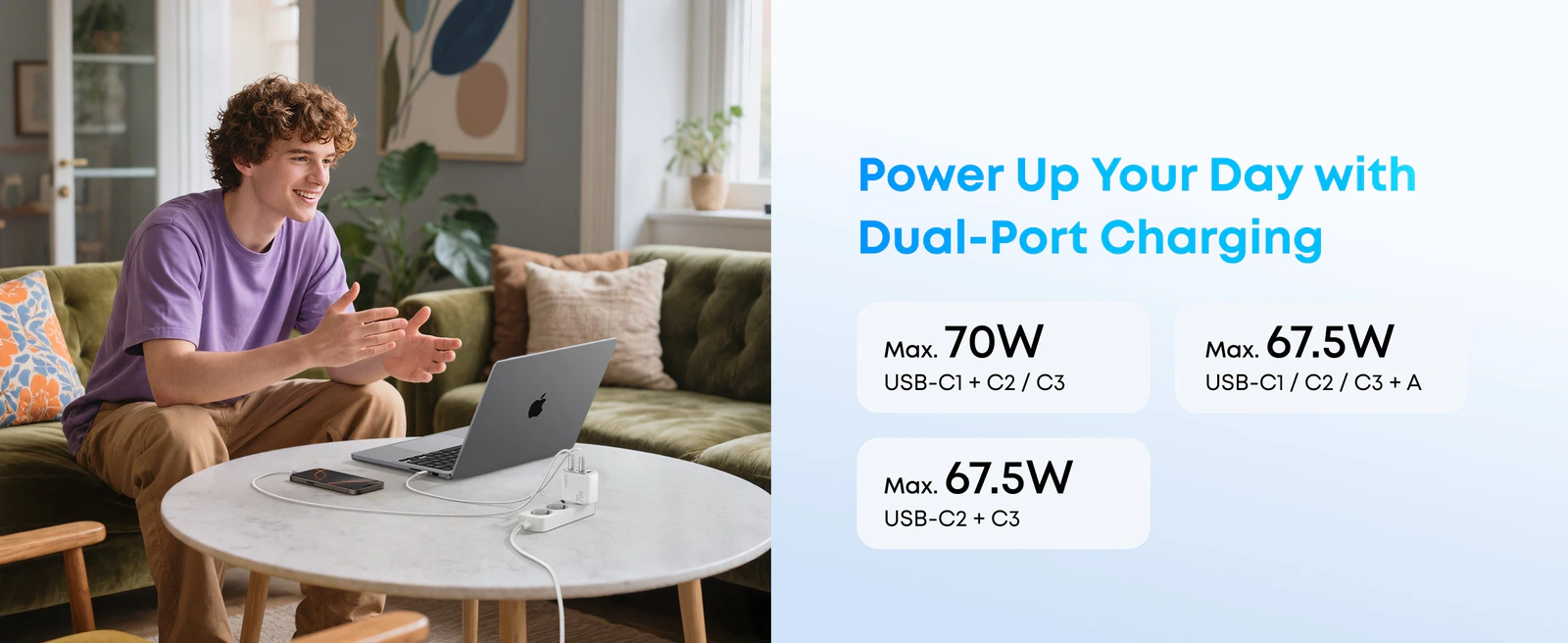Anker Zolo 70W 4-Port GaN Fast Charger with DexGen NEO Type-C to Type-C Cable Combo feature image 3