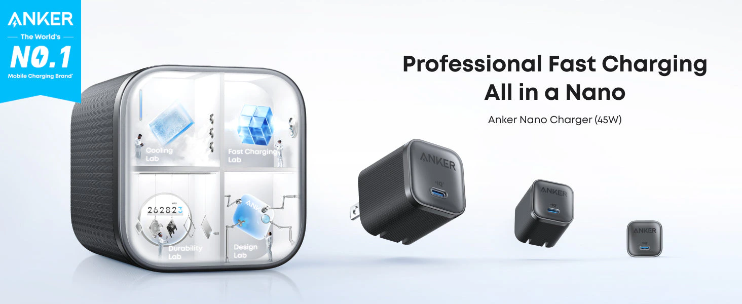 Anker Nano Charger 45W 1C GaN PPS Fast Charging For (iPhone, Samsung, Pixel) And More (US Plug) feature image 1