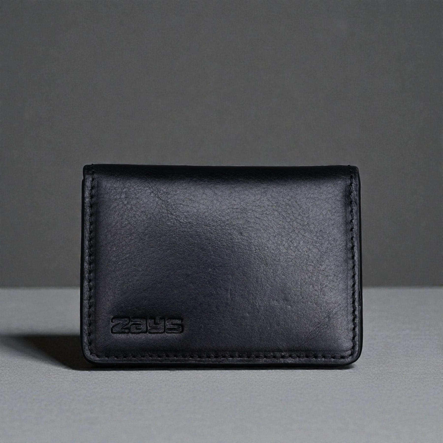 Zays Premium Leather Magnetic Card Holder - Slim and Eco-Friendly Mini Wallet for Unisex - Handmade Secure Compact and Stylish Design (ZCW109 - Black)