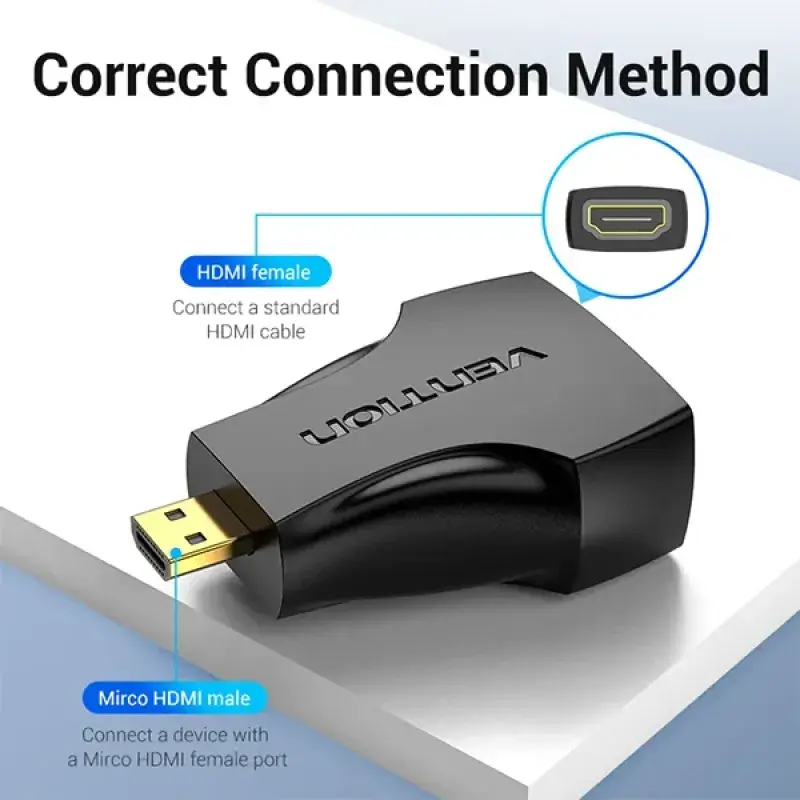 VENTION AITB0 Micro HDMI Male to HDMI Female Adapter - Black