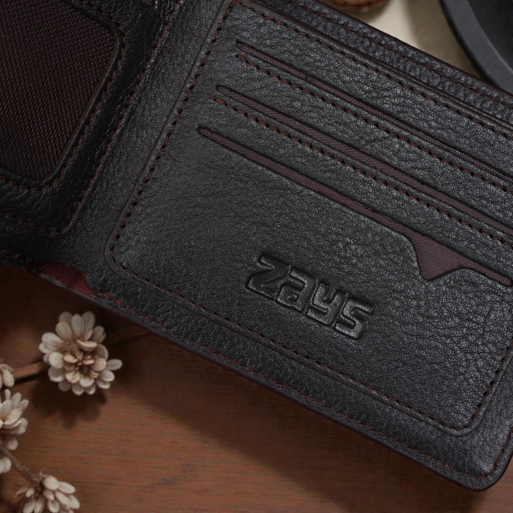 ZAYS Premium Handcrafted Crocodile Embossed Leather Bifold Wallet for Men And Women - Super Slim Durable Stylish Short Wallet - ZSW123-Chocolate