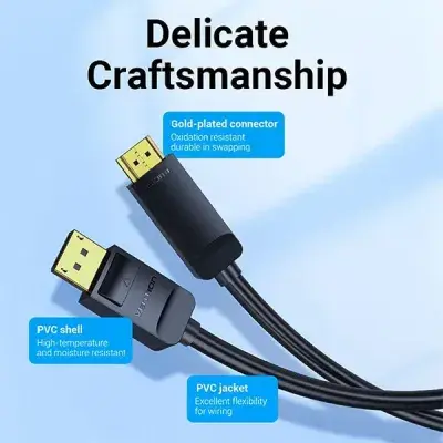 Vention HAGBG 4K DisplayPort to HDMI Cable - 1.5M