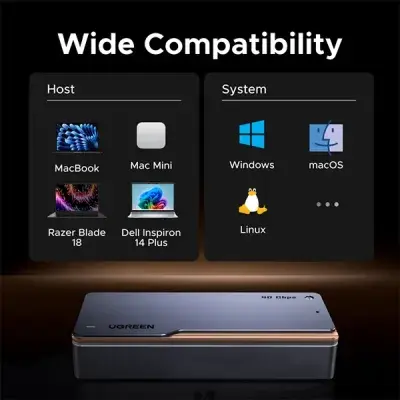 UGREEN D703 (65727) USB4 M.2 NVMe SSD Enclosure