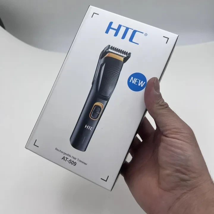 HTC AT-509 Cordless & Rechargeable Trimmer with 8 Length Settings and Self-Sharpening Blades for Beard and Hair Care
