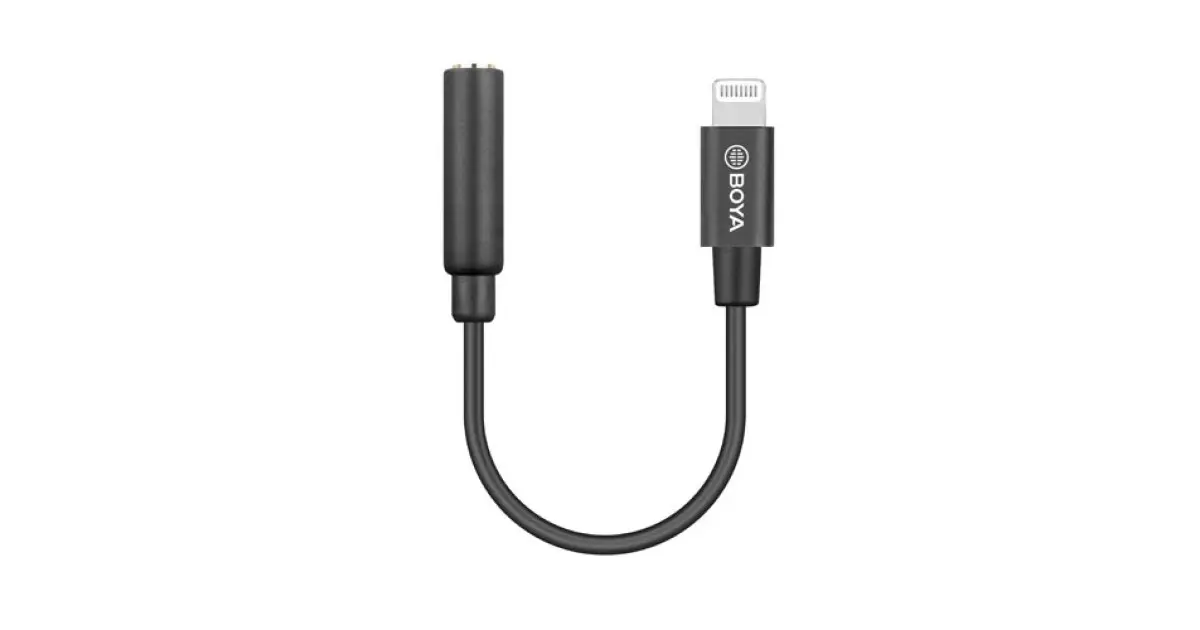 BOYA BY-K3 3.5mm TRRS (Female) to Lightning (Male) Audio Adapter