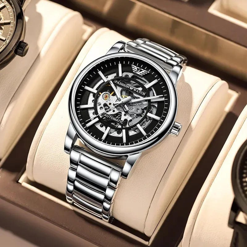 Trsoye 8368 Automatic Stainless Steel Watch for Men – Silver