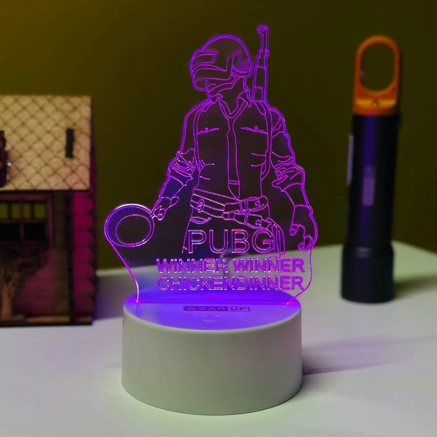 GearUP Acrylic Multicolor Night Lamp (PUBG) – BLACK – 20 pcs