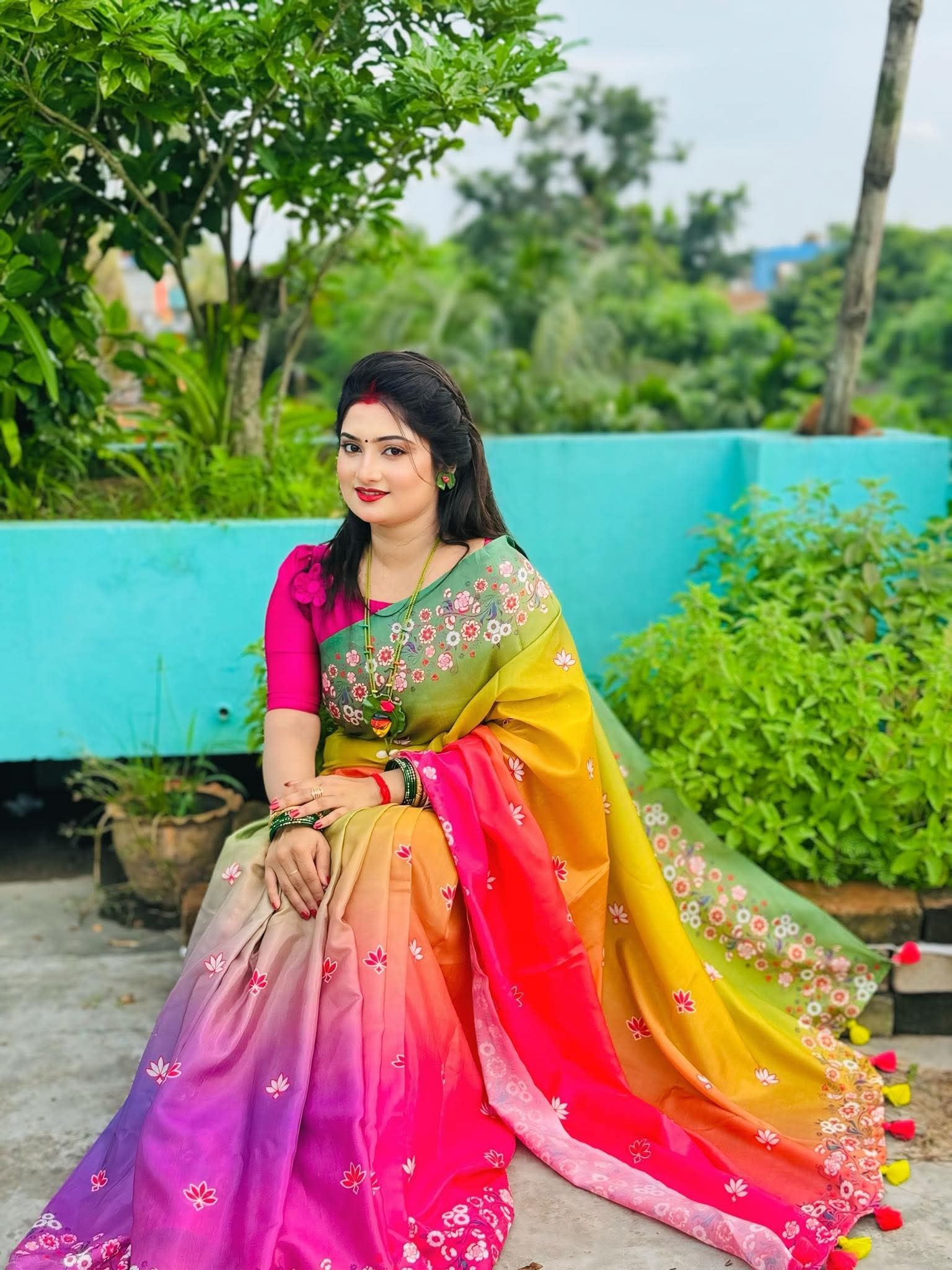 Japani silk saree with blause pcs