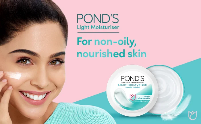 POND'S Light Moisturiser 100ml Non-Oily Fresh Feel For Soft Glowing Skin With Vitamin E & Glycerin
