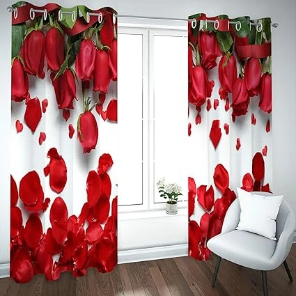 2 Piece 3D Print Premium curtain