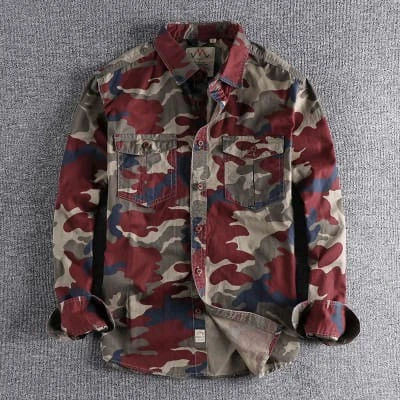Full sleeves double pocket kemo printed Shirt