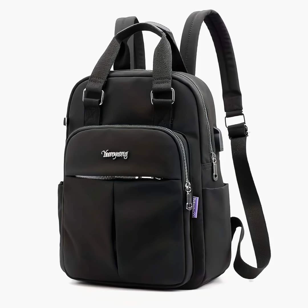 New leisure nylon ladies CHINA Bagpack (Black ) With Free Wallet