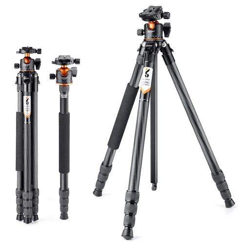 K&F Concept KF09.098 Professional Carbon Fiber Tripod with Monopod & Ball Head