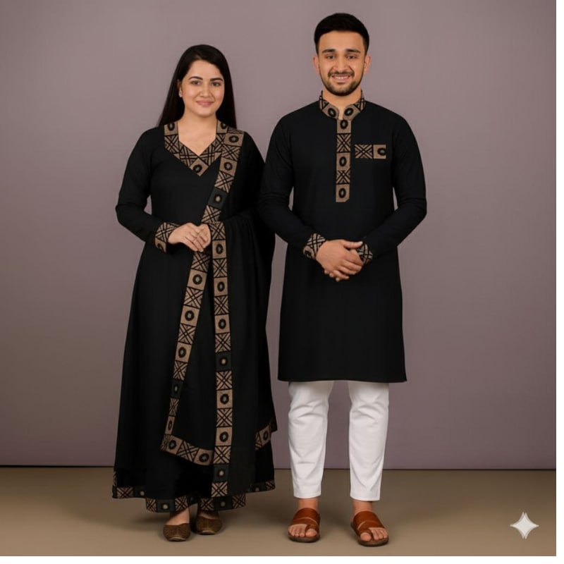 Eid Special Couple Panjabi Three Piece Combo