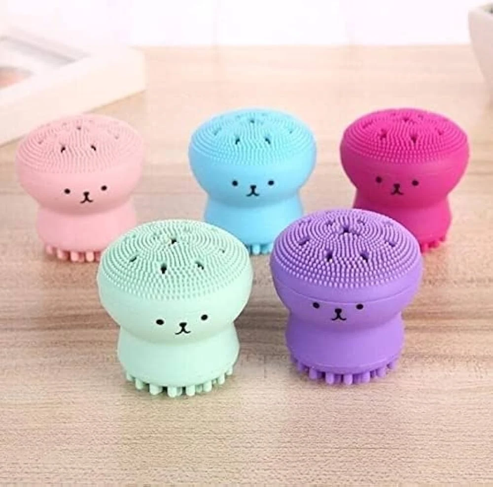 Octopus Shape Silicone Face Cleansing Brush 1pcs - Random Colour