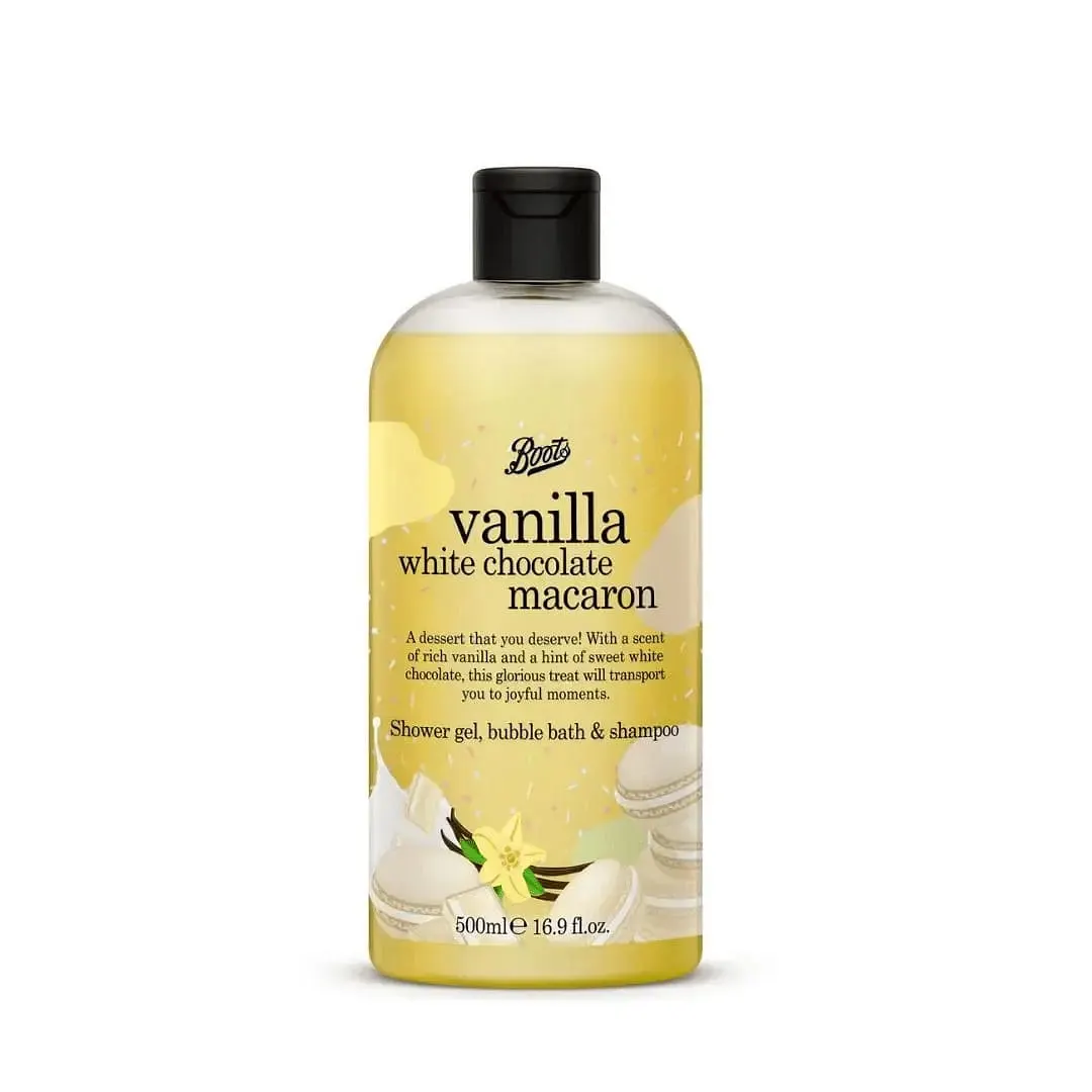 Boots Vanilla White Chocolate Macaron 3 in 1 Shower Gel 500ml