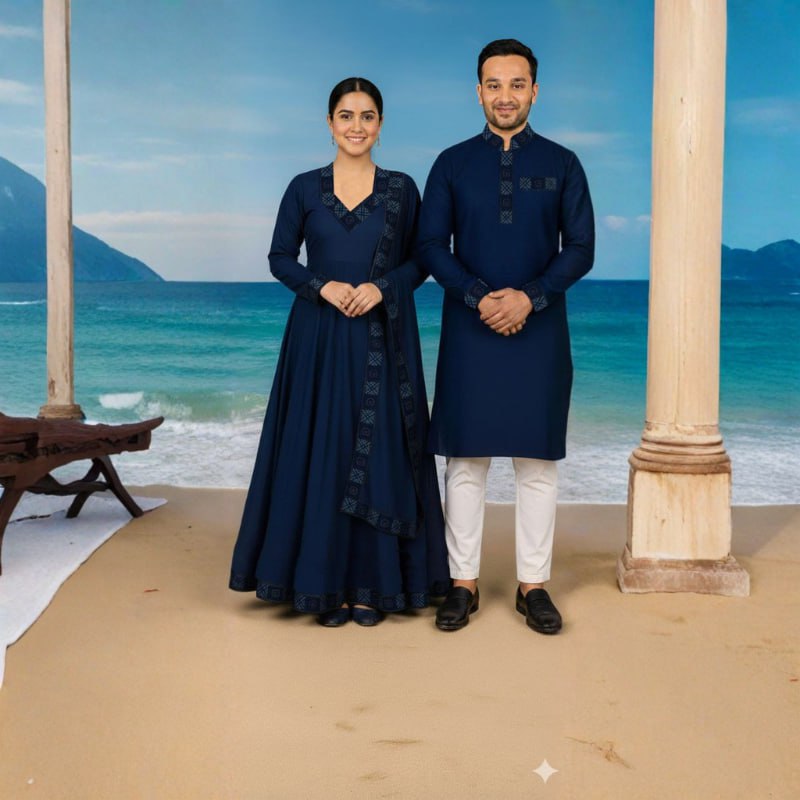 Eid Special Couple Panjabi Three Piece Combo