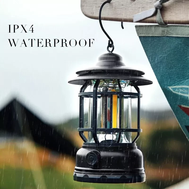 Retro Lamp Portable Camping Lantern-Black