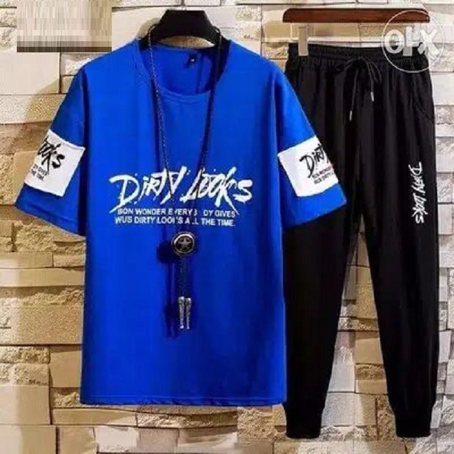 Premium Quality Stylist Printed Half Sleeve T-Shirt & Full pant ( Set )for Men