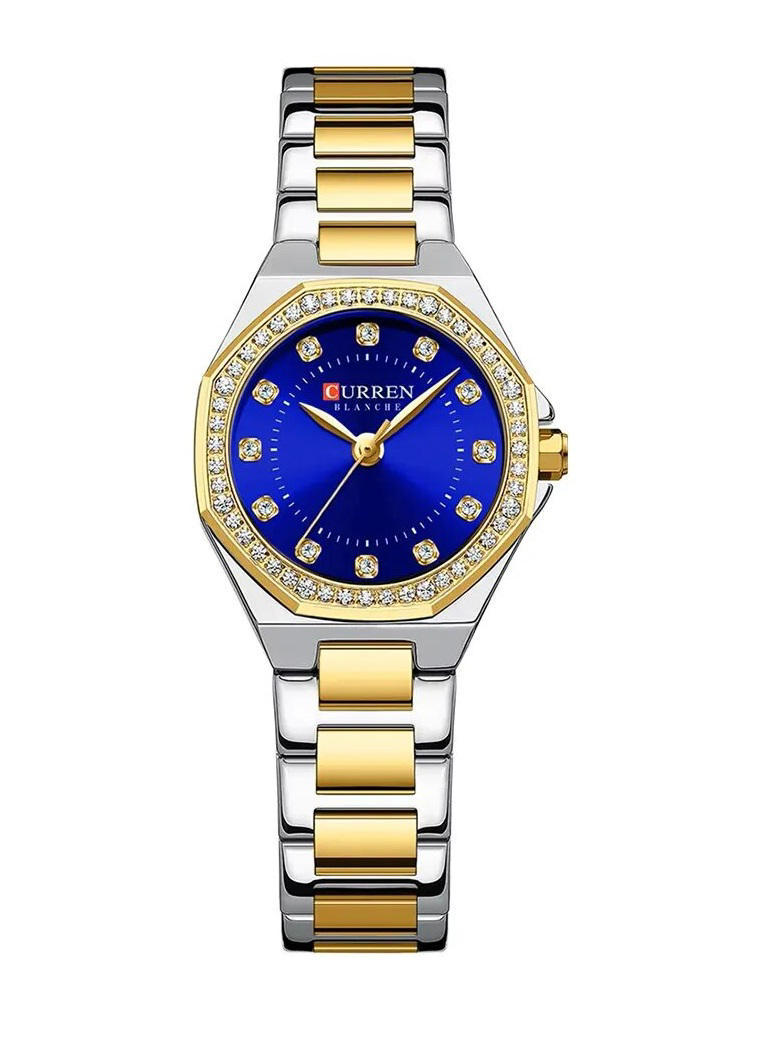 CURREN 9100 Elegant Fashion Stainless Steel Ladies Watch-Gold Blue