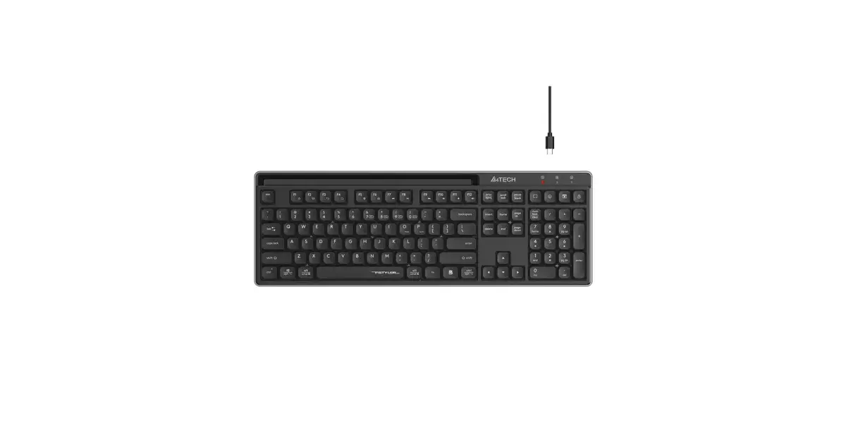 A4tech Fstyler FBX72C Dual-Mode (Bluetooth & 2.4G Wireless) Scissor Switch Wireless Keyboard - Black (Only English Layout)