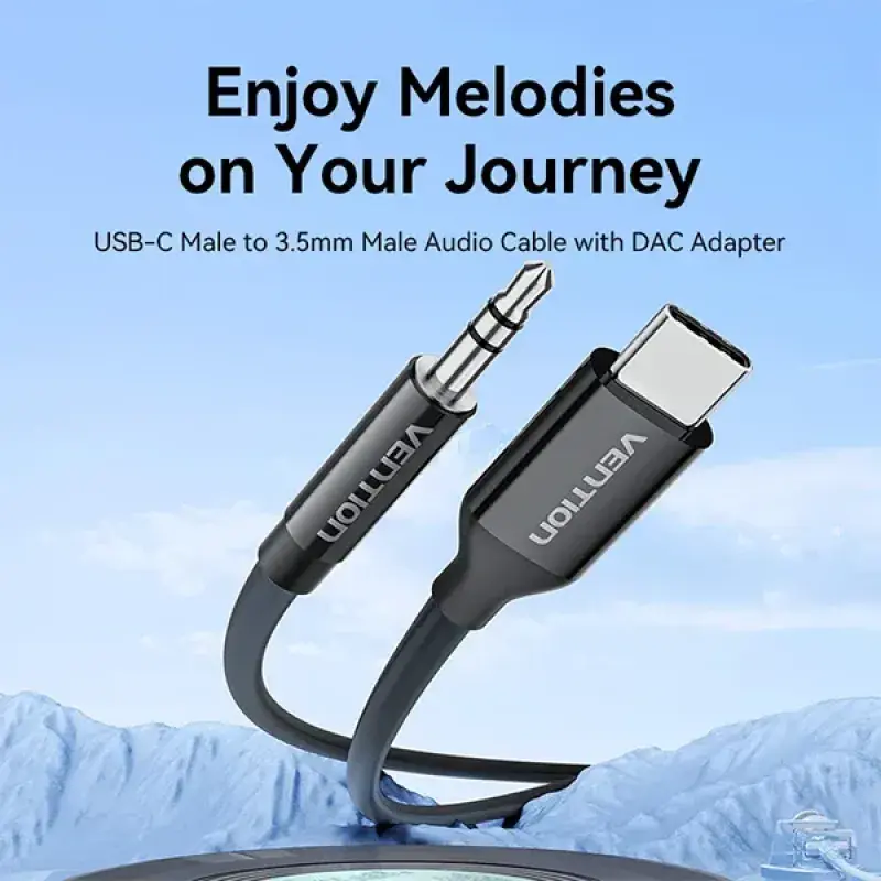 VENTION BIFBF USB-C Male to 3.5mm Male Audio Cable with DAC Adapter - 1M