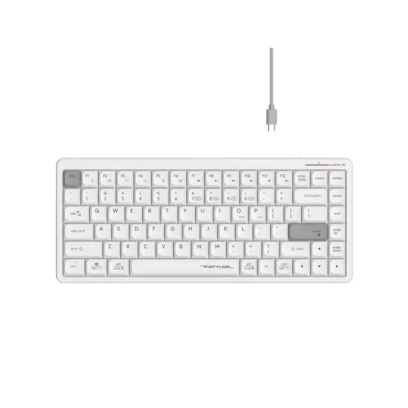 A4tech Fstyler FBX53C Dual-Mode (Bluetooth & 2.4G Wireless) Scissor Switch Wireless Keyboard - White (Only English Layout)