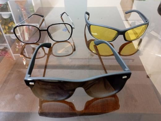 3 Glasses Combo Package - Stylish White Glasses & Black Glasses & Night Vision Sunglasses - 3 in One