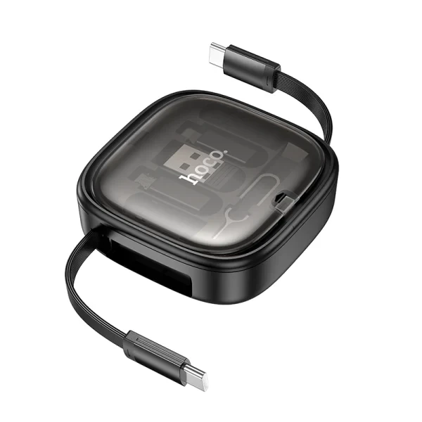 Hoco U140 Retractable 6-in-1 Fast Charging Cable Set – Black