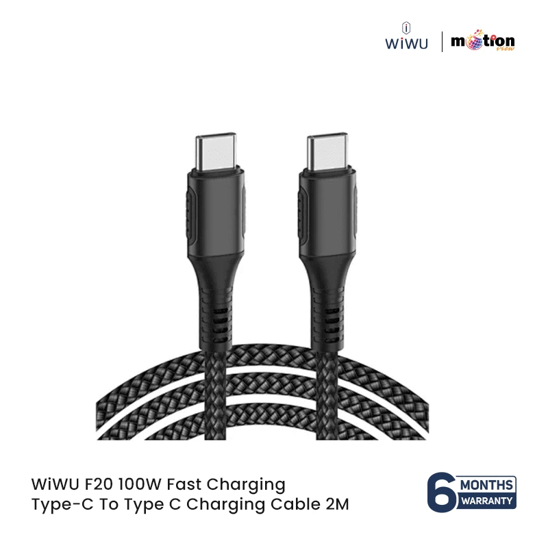 WiWU F20 100W Fast Charging Type-C To Type-C Charging Cable