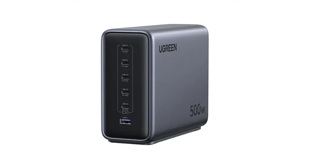 UGREEN X759 (55550B) 6-Port 500W GaN Desktop Fast Charger - EU