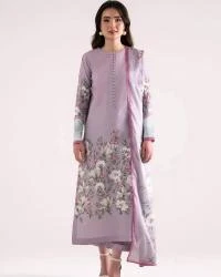 Digital Print Three Piece - Silk Set