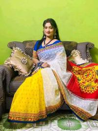 হাফ সিল্ক স্কিন প্রিন্ট শাড়ি