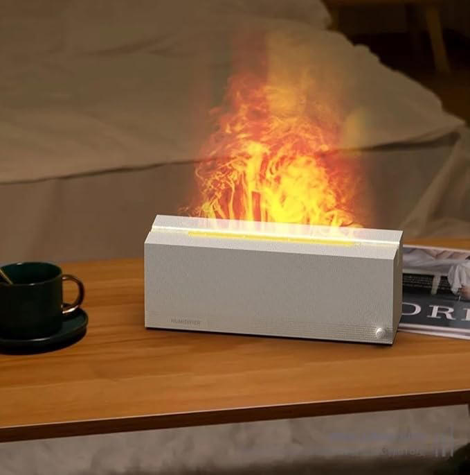 Fireplace Flame Diffuser by AlphaDesignLuxe, Aromatherapy Essential Oil Diffuser, 320ml Cool Mist Ultrasonic Humidifier