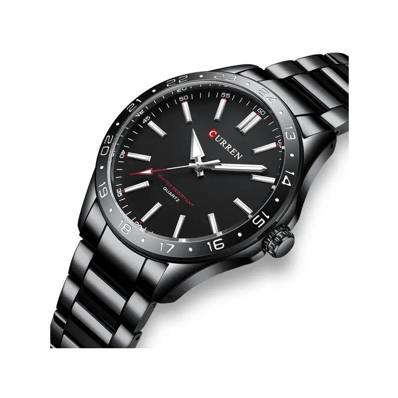 Curren 8452 Luxury Stainless Steel Men’s Watch – Black