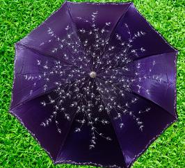 Ladies Fashionable And Elegant Anti Uv Sunshade Print Border Lace Umbrella