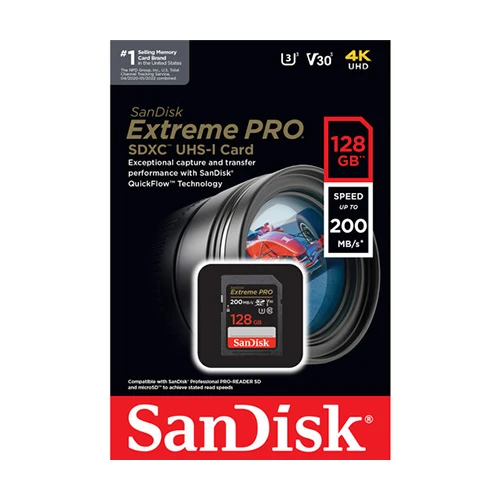 SanDisk 128GB Extreme PRO UHS-I SDXC Memory Card