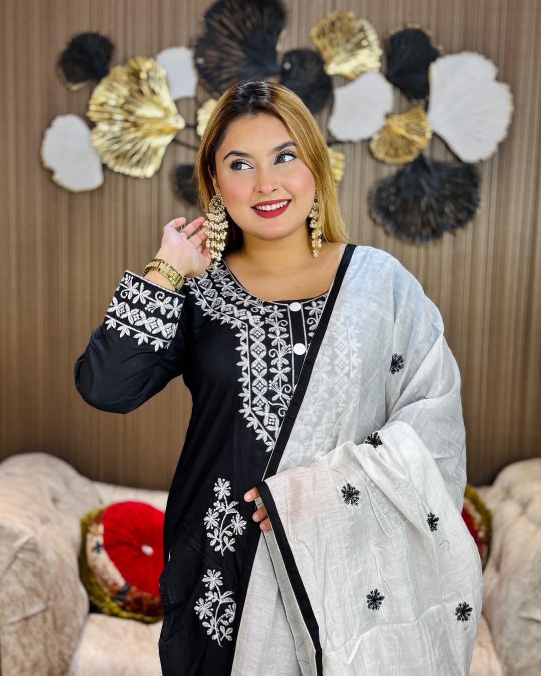 Embroidery Cotton Three Piece