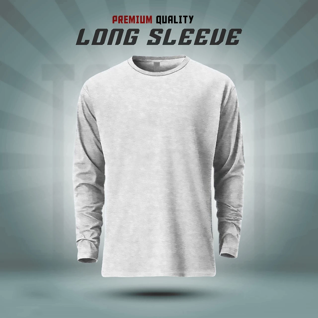 Men's Full Sleeve Solid T-Shirt- Ash