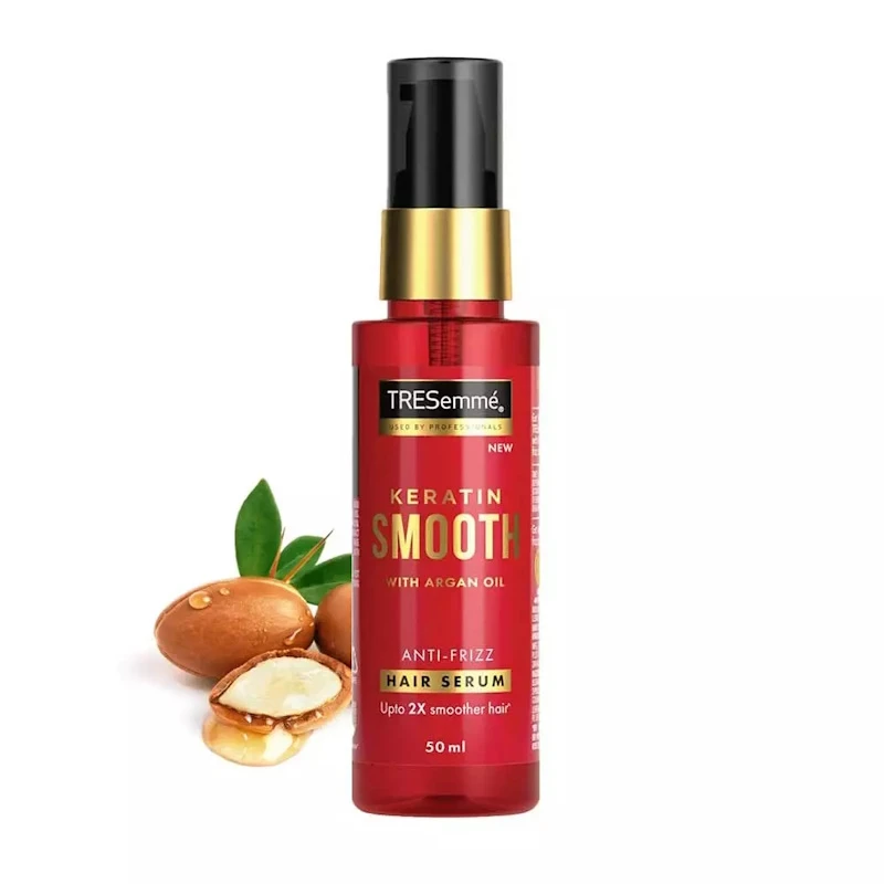 Tresemme Keratin Smooth Anti-Frizz Hair Serum 50ml with Argan Oil, for 2X Smoother Hair and Long Lasting Frizz control upto 48H even in 80% humidity